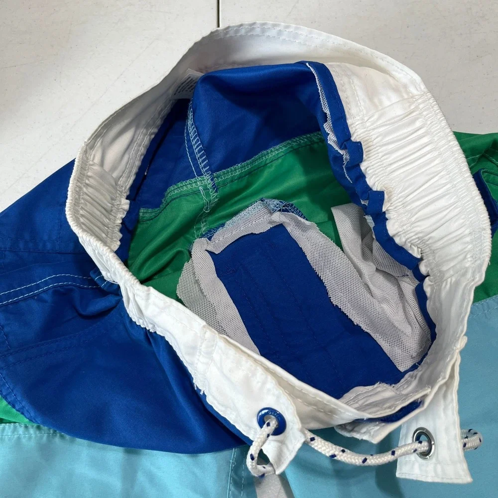 Boden‎ Swim Trunks Boys 13Y 14Y Colorblock Lining Drawstring Beach Pool Shorts